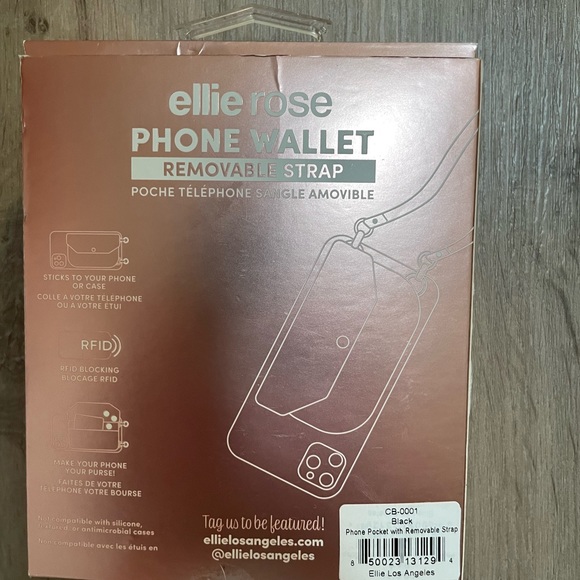 Ellie Rose stick-on wallet with removable strap, NWT - Picture 4 of 5